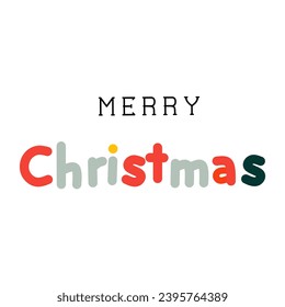 Merry CHRISTMAS font vector illustration 