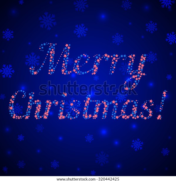 Merry Christmas Form Snowflakes Stars Over Stock Vector Royalty Free