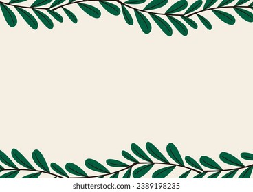 Merry Christmas frame. Elegant Merry Christmas and New Year 2023 Cards with Pine Wreath, Mistletoe, Winter plants design illustration for greetings card.