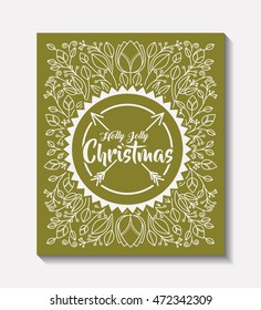 merry christmas frame vintage style vector illustration design
