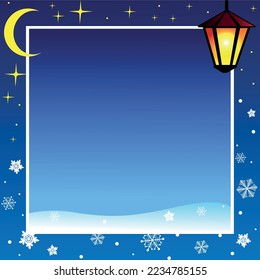 Merry Christmas frame. Winter decoration. Vector art illustration