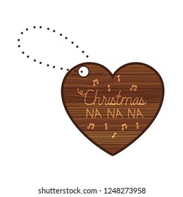 merry christmas in frame of wooden icon