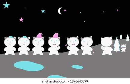 Merry Christmas! Merry Christmas friends. The cute cartoon icons will keep you company on the christmas eve. Icon with several expressions to represent you at Christmas.