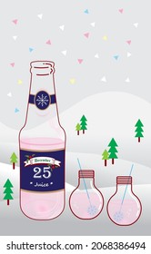 Merry Christmas And Fruits Drink