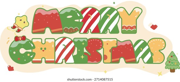 Navidades alegres: Fuentes divertidas en formato de Vector