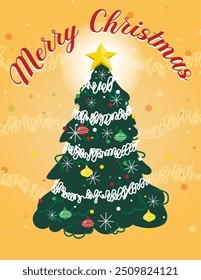 "Merry Christmas" Fun Stylized Christmas Tree