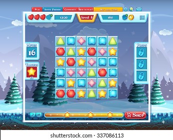 Merry Christmas game user interface GUI - playing field for the computer design