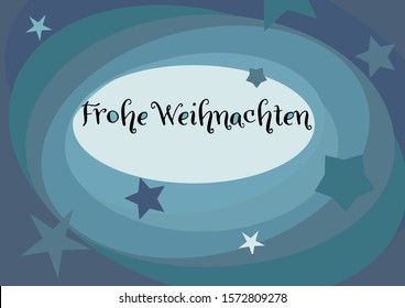 merry christmas in German, frohe weihnachten, postcard, holidays, blue