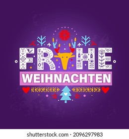 Merry Christmas in German - Frohe Weihnachten. 