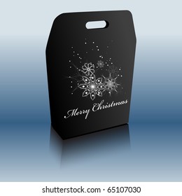 Feliz bolsa de regalo de Navidad. Ilustración del vector