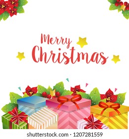 merry christmas with gift box