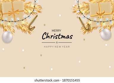 merry christmas with christmas gift box