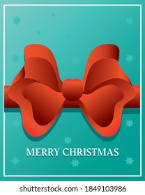 merry christmas, gift box on green background vector illustration