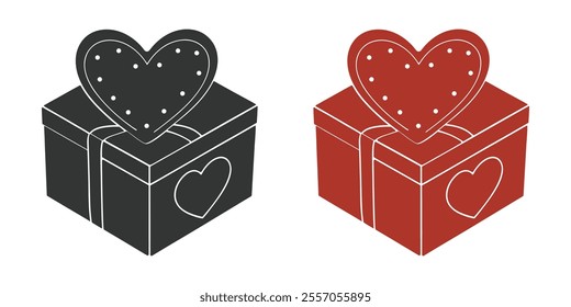 Merry christmas Gift box silhouette vector illustration design icon image. Vector isolated elements. Christmas gift logo icon symbol. Eps10