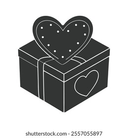 Merry christmas Gift box silhouette vector illustration design icon image. Vector isolated elements. Christmas gift logo icon symbol. Eps10