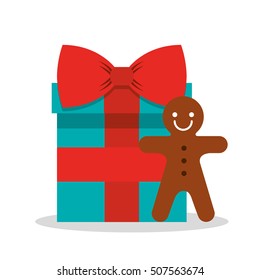 merry christmas gift box vector illustration design