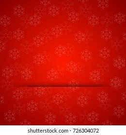 Merry Christmas gift card background with cutted place and shadow. Vector illustration