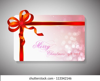 Merry Christmas gift card or greeting card. EPS 10.