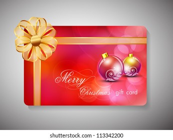 Merry Christmas gift card or greeting card. EPS 10.