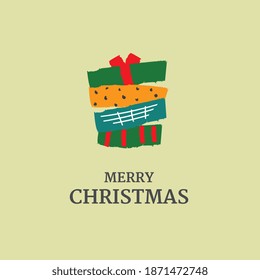 Merry Christmas Gift Hand Drawn Style and Unique Vector Design Style. Design Templates and greeting Card.