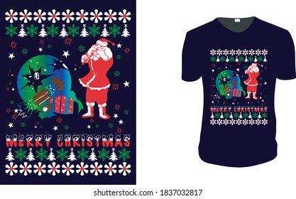 Merry Christmas. Christmas Gift Idea, Christmas Vector graphic for t shirt, Vector graphic, Christmas Holidays. motivation, family vacation, reunion.