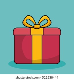 merry christmas gift isolated icon