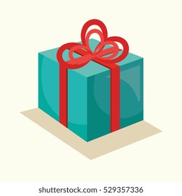 merry christmas gift isolated icon