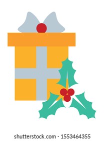 merry christmas gift present icon vector illustration design