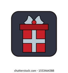 merry christmas gift present icon vector illustration design