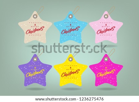 merry christmas gift tag label star stock vector royalty free