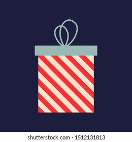Merry Christmas and Christmas gift vector icon