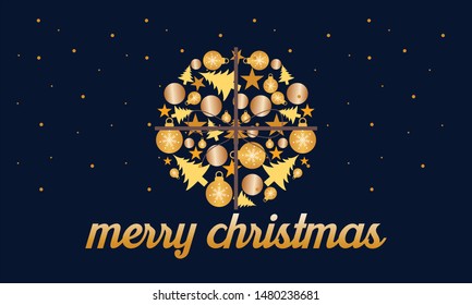 Merry christmas and christmas gift vector logo. Background illustration