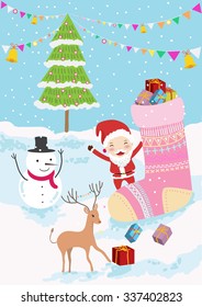  merry christmas gift for you 'vector illustration