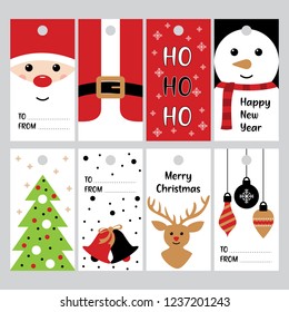 Etiquetas de regalos de Navidad feliz para las vacaciones de invierno Vector