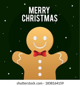 merry christmas gingerbread design, winter season and decoration theme Vector illustration