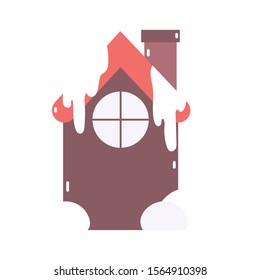 merry christmas gingerbread house decoration icon vector illustration