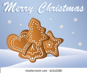 Merry Christmas gingerbread  vector congratulations