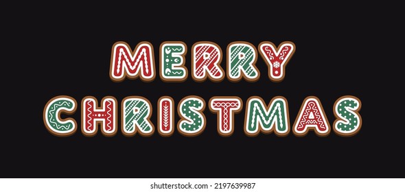 Merry Christmas Gingerbreads sign on dark background