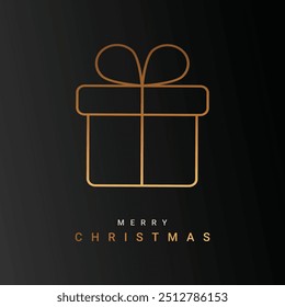 Icône gist Joyeux Noël création d'Image vectorielle. Arrière-plan noir avec icône dorée. 