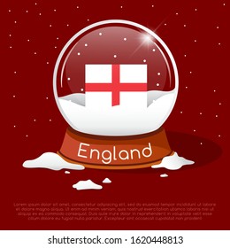 Merry Christmas glass ball with England flag : Vector Illustration
