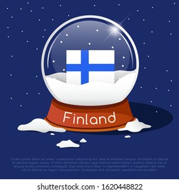 Merry Christmas glass ball with Finland flag : Vector Illustration