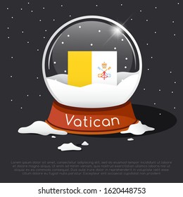 Merry Christmas glass ball with Vatican flag : Vector Illustration