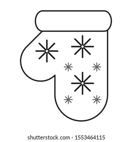 merry christmas glove decoration icon vector illustration design
