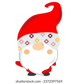 Merry Christmas Gnome with long beards and red hats.
 cartoon gnome characters for Christmas design and decoration. 
