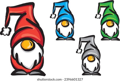 merry christmas gnomes colors design holidays concept vector illustration