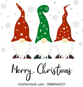 Merry Christmas Gnomes design digital clipart