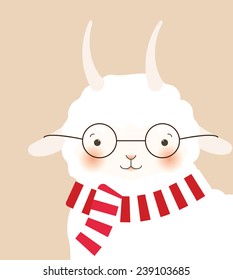 Merry Christmas goat - greeting card