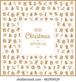 merry christmas gold decoration pattern elements background
