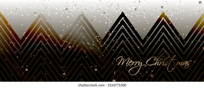 Merry Christmas gold frame vector elegant on trend color brown Martini Olive background banner design of sparkling lights