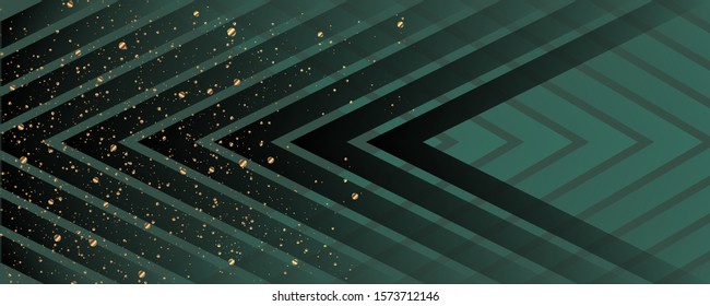 Merry Christmas gold frame vector elegant on dar banner design of sparkling lights